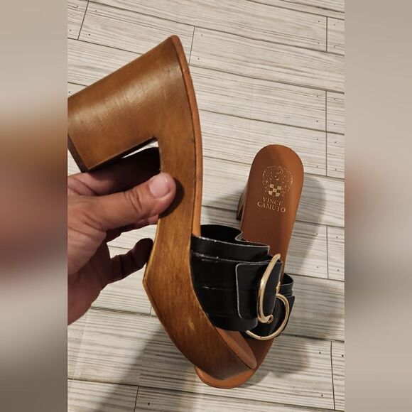 Vince Camuto Corlanda Croc Platform Sandal in Black Size 9.5 - Picture 14 of 14